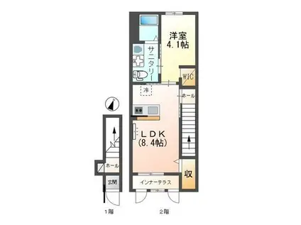 ファイン・ヴィラVII(1LDK/2階)の間取り写真