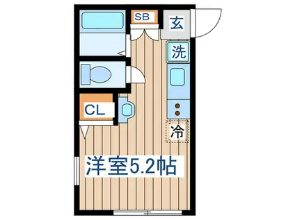 クリエイト南台(ワンルーム/1階)の間取り写真
