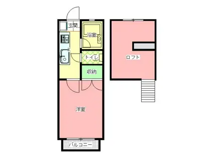 ツインヒルズ22(1K/1階)の間取り写真