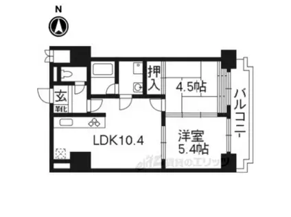 ライオンズマンション京都河原町第2(2LDK/10階)の間取り写真