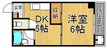 ハイツワイエム(1DK/3階)の間取り写真