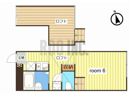 レグルス(1K/2階)の間取り写真
