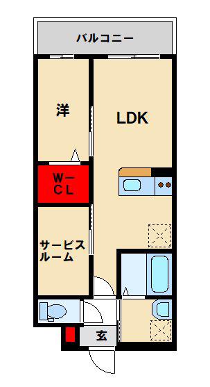 LIFEFIELD小郡II(1SLDK/1階)の間取り写真