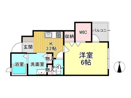 アッセンブル(1K/1階)の間取り写真