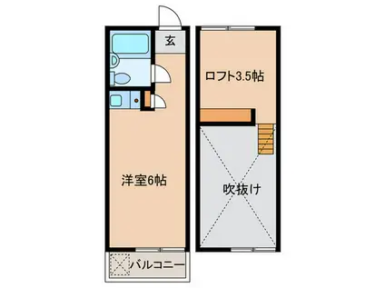 コーポヤマト星(ワンルーム/2階)の間取り写真