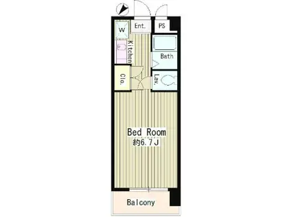 エステージ西調布 B(1K/3階)の間取り写真