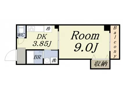 ヴィラ天保山(1DK/1階)の間取り写真