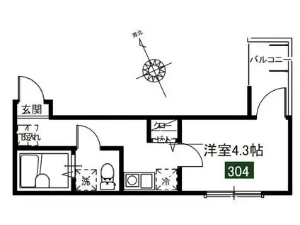 MELDIA東大宮III(1K/3階)の間取り写真