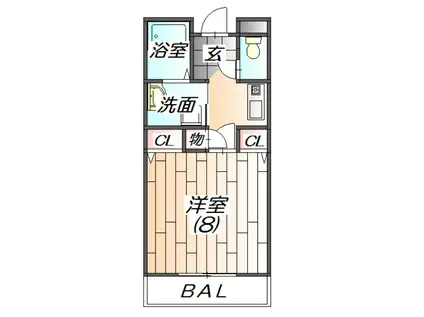 セゾンベ-ル三田(1K/4階)の間取り写真