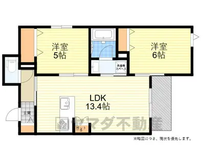 STELLA MAISON UEIKEDA(2LDK/3階)の間取り写真