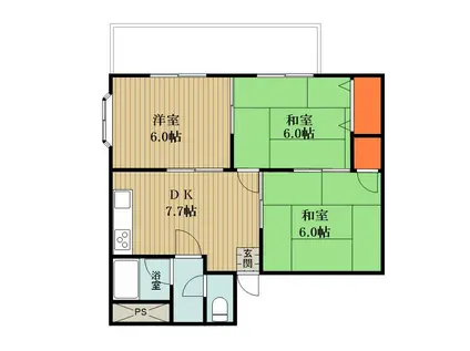 クレシア(3DK/3階)の間取り写真