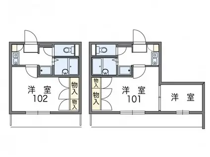 レオパレス舘町(1K/2階)の間取り写真