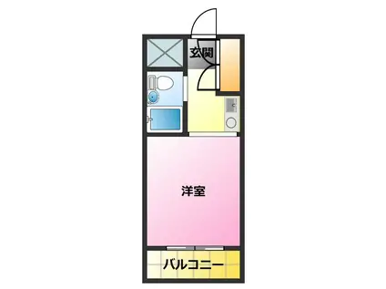 セシーズ武蔵小杉(ワンルーム/4階)の間取り写真