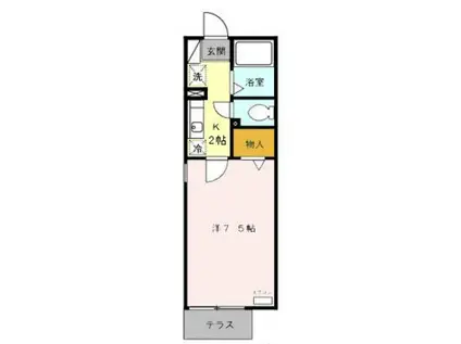 ソシアパートII(1K/1階)の間取り写真