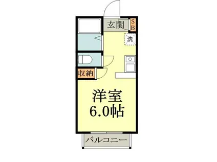 グリーンヒルズ(1K/1階)の間取り写真