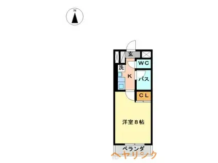 ベルステージ竹の山(1K/3階)の間取り写真