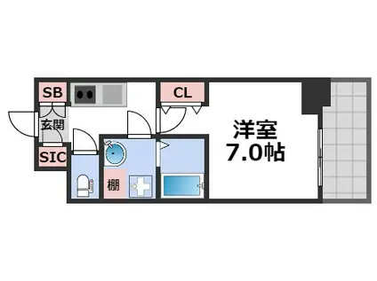 セレニテ難波リアン(1K/10階)の間取り写真