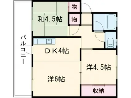 オアシス天領(2LDK/1階)の間取り写真