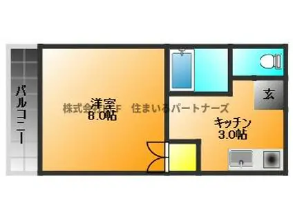 YSROOM花畑(1K/2階)の間取り写真