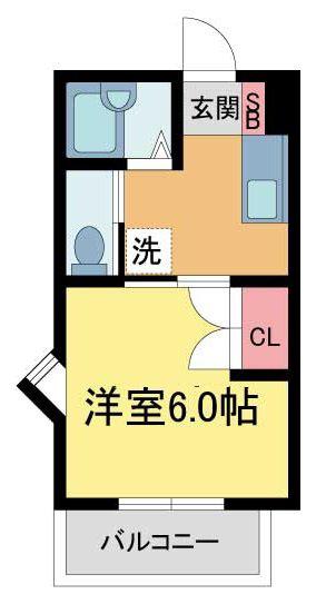 福来西宮北口(1K/1階)の間取り写真