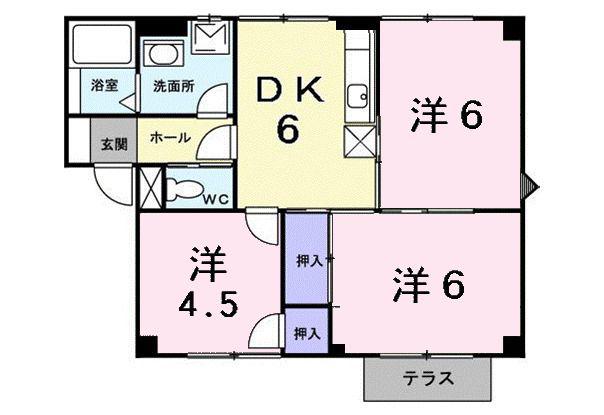 プラドール今野II(3DK/1階)の間取り写真
