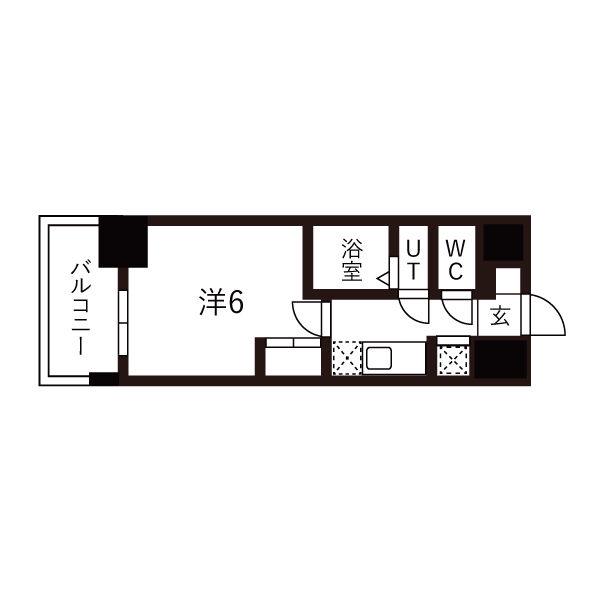 ワールドアイ大阪城イーストIII(1K/5階)の間取り写真