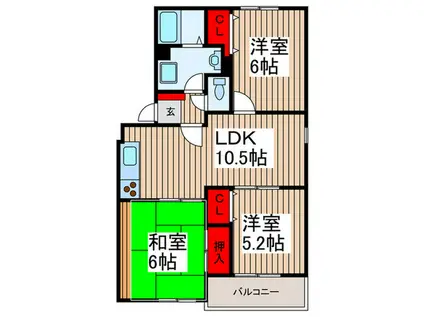 メルヴェーユ(3LDK/3階)の間取り写真
