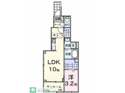 東武東上線 森林公園駅(埼玉) 徒歩22分 3階建 築1年(1LDK/1階)の間取り写真