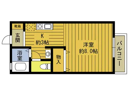 プリシェールツカハラII(1K/1階)の間取り写真