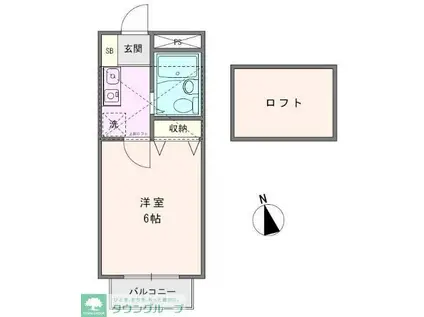 ビューパレス茅ヶ崎(1K/2階)の間取り写真