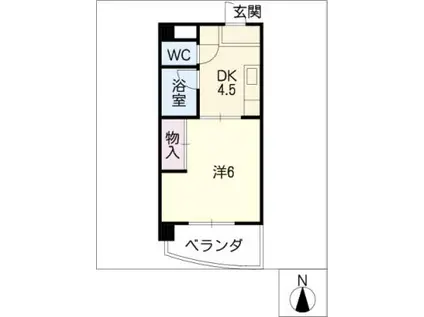 メーポール武藤(1DK/3階)の間取り写真