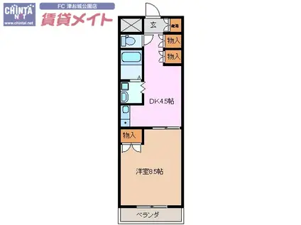 BELL KARM S(1DK/3階)の間取り写真