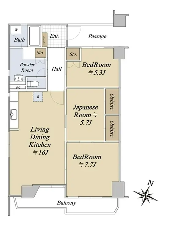 第一磯子ハイツ 2階階 間取り