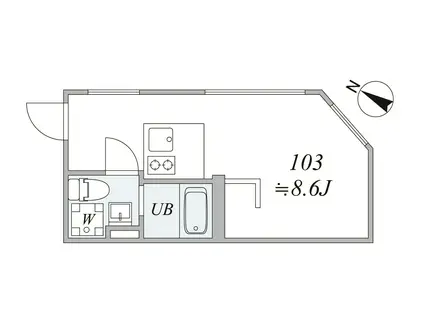 TRIAS128(1K/1階)の間取り写真