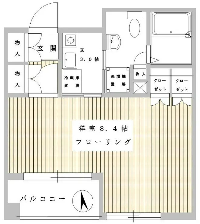 ユースハイム門前仲町 1階階 間取り