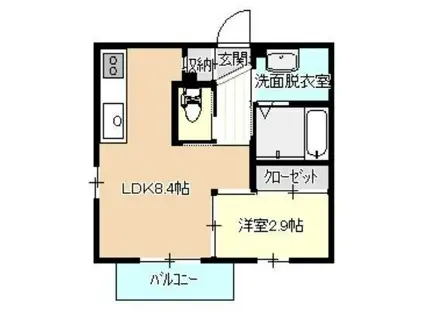 メゾン・フルール(1LDK/1階)の間取り写真