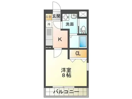 ZERO3(1K/1階)の間取り写真