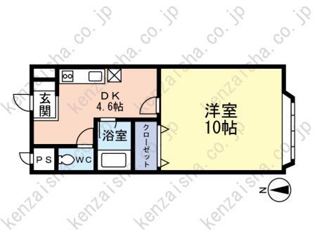 カルム参番館(1K/1階)の間取り写真