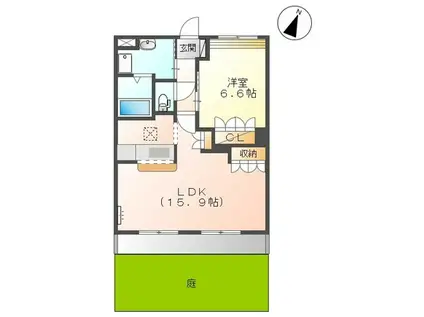 ルミナスハイムA(1LDK/1階)の間取り写真