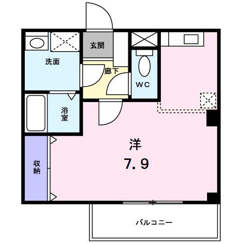 ヴィラ南屋敷(ワンルーム/1階)の間取り写真