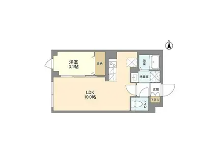 ウェルスクエア笹塚II(1LDK/3階)の間取り写真