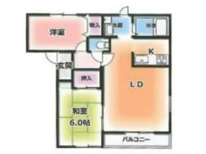 ファジー・アドザックスC棟(2LDK/1階)の間取り写真
