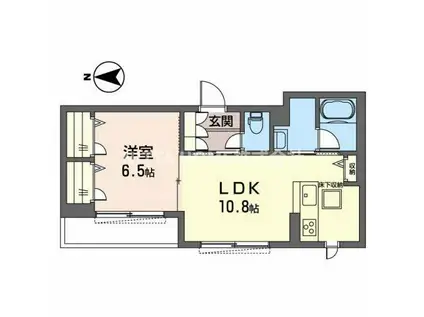 シャーメゾン グリーン小田井(1LDK/1階)の間取り写真