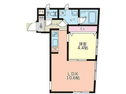 BASECAMP浜田山(1LDK/1階)の間取り写真