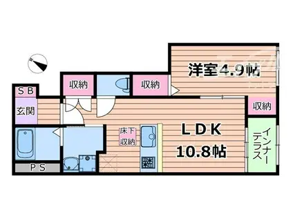 茨木市宇野辺アパート工事(1LDK/1階)の間取り写真