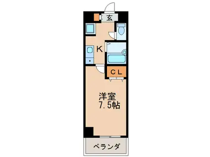 プロビデンス栄(1K/2階)の間取り写真