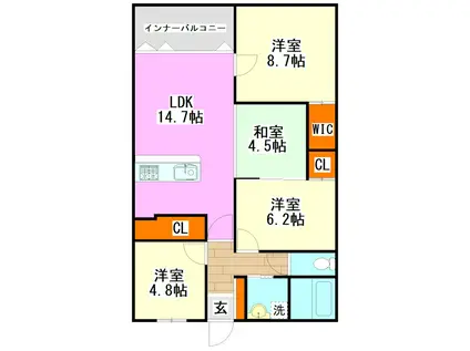 MIKIHOUSE V(4LDK/2階)の間取り写真