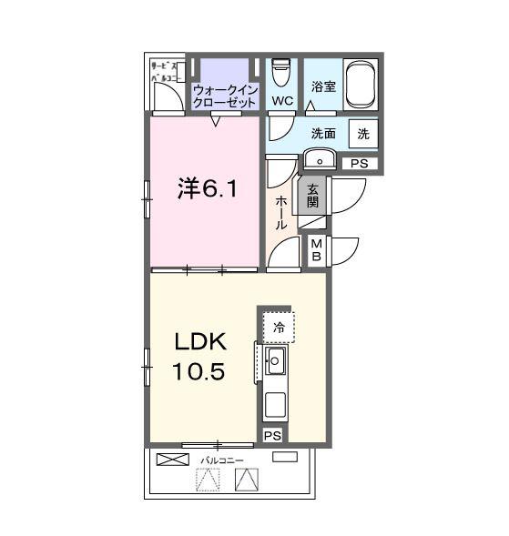 パークガーデン(1LDK/2階)の間取り写真