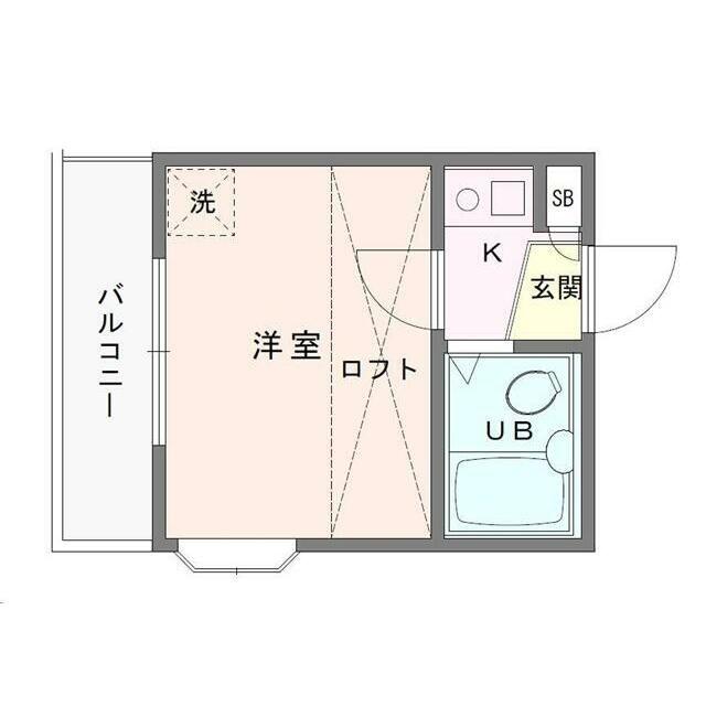 サーフ松風町(1K/1階)の間取り写真