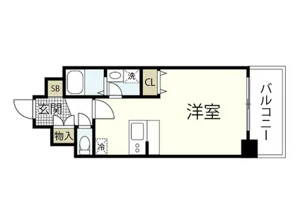 クレセント尼子(1K/4階)の間取り写真